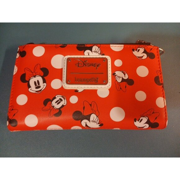 LOUNGEFLY Disney ALL OVER Minnie Mouse Wallet EUC - Picture 1 of 6